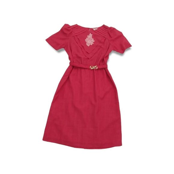 MANSDAR  WOMEN'S  Vintage  Red  Summer Party Retro  Dress . SIZE L - Picture 7 of 12